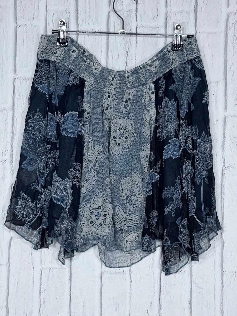 Free People Cleo Mixed Print Tube Top Blue Combo NWT Size S 🦋